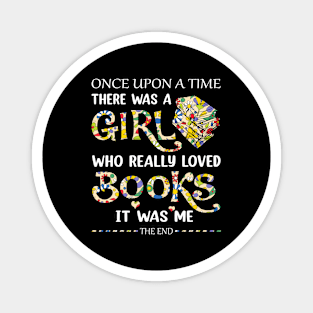 Once Upon A Time A Girl Loved Books Idea Magnet